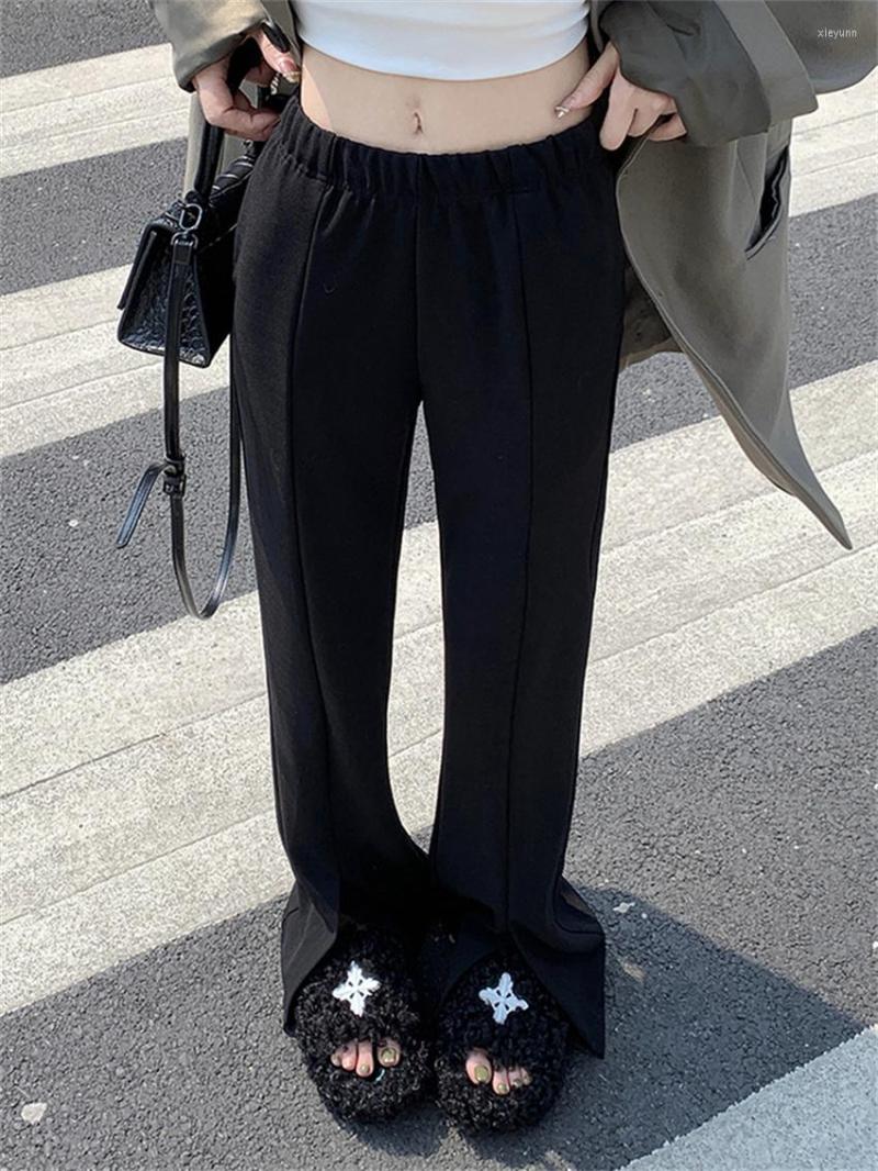 

Women' Pants PLAMTEE Arrival Women OL Split Chic Fashion Office Lady Slim 2023 Spring High Waist Casual Work Wear Wide Leg Solid, Black