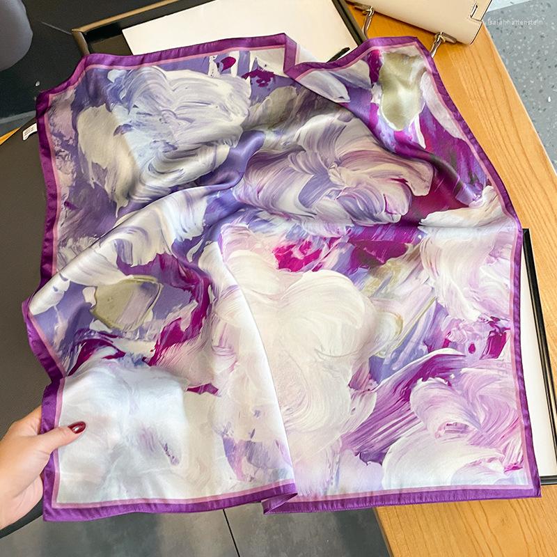 

Scarves Spring Silk Square Scarf Women Hairband Office Lady Neck Print Luxury Neckerchief Bandana Foulard 2023 Design Shawl