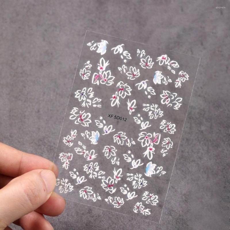 

Nail Art Decorations Decal 5D Visual Effect Embossed Sticker Elegant Simple Flowers