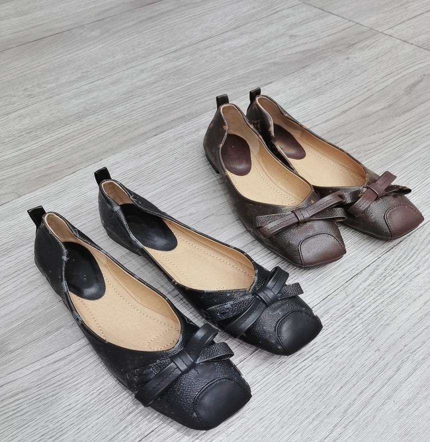 

Vintage Classic Brown Ballet Flats Sandal Shoes Paris Fashion Women Leather Fabric Buckle Bow Sneakers Round Ballets Dress Shoe Sl9700610, Red