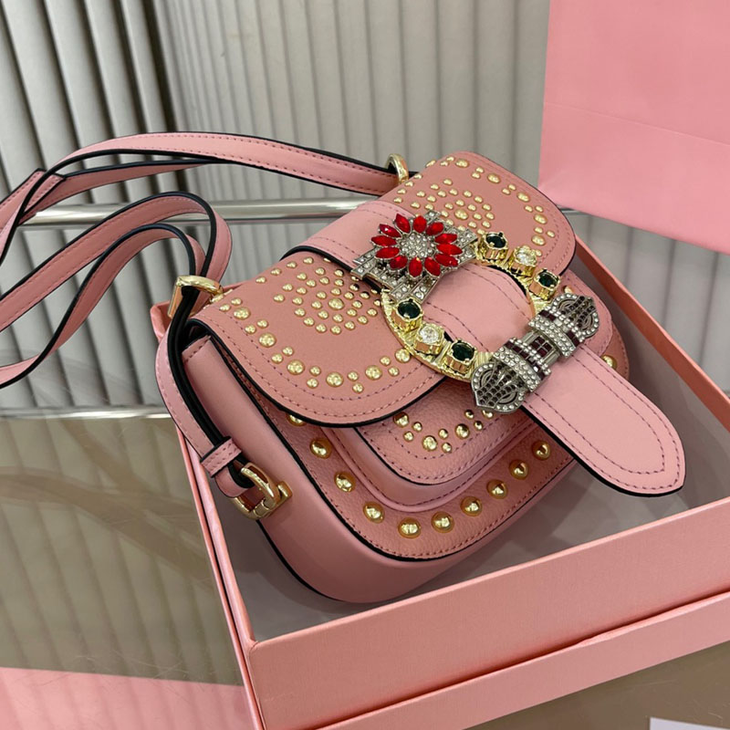 

Crossbody Bag Gemstone Handbag Lady Evening Clutch Shoulder Bags Diamond Clasp Genuine Leather Fashion Letter Flap Handbags Cross Body Wallet