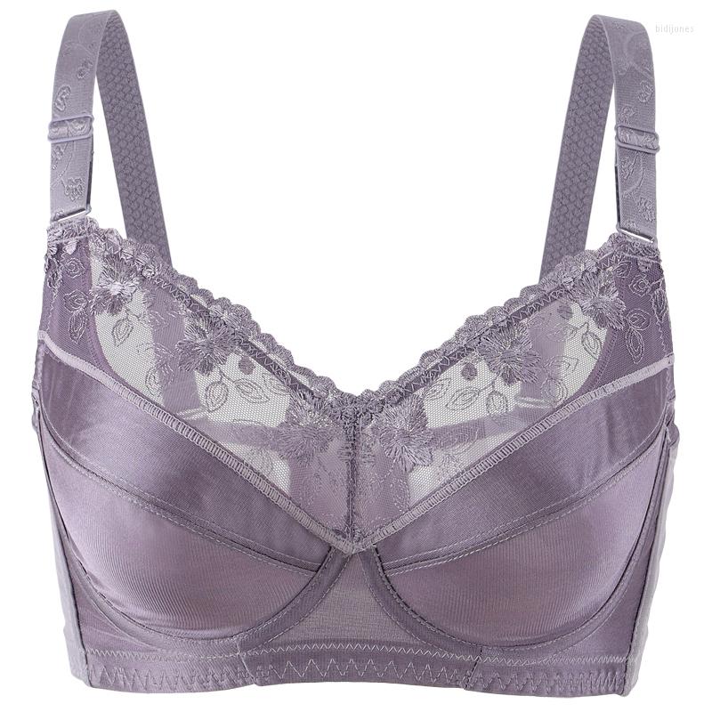 

Bras Women Bra Smooth Sexy Full Coverage Underwire Non Padded 34 36 38 40 42 44 46 48 B C D E F G H, Gray-purple