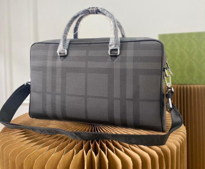 

designers luxurys briefcase bags men business package laptop bag leather handbag Striped design messenger high capacity shoulder h8496979, Gray