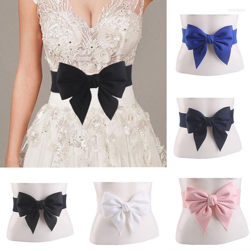 

Belts Corset Accessories Elastic Waistband For Dress Waist Band Women Navy Wide Belt Sweet Cute Bow Wild, White