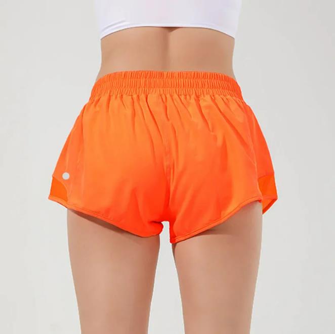 

L-8248 Hot Low-Rise Lined Shorts Breathable Yoga Shorts Built-in Continuous Drawcord Sports short, As shown in the picture