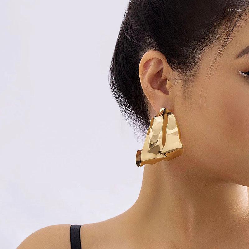

Stud Earrings Big Irregular Hoop Earring Women Girls Gold Silver Plating Fashion Jewelry Accessories Party Gift 2023 Style HE23