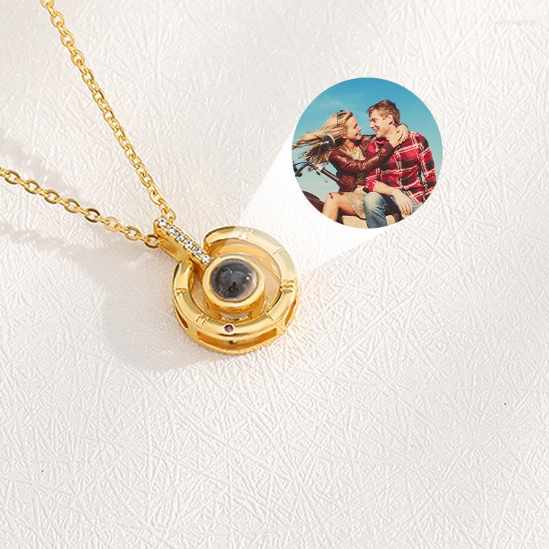 

Pendant Necklaces Po Projection Can Be Set For Couples Pet Family Pos To Make Necklace Round Pattern Christmas Birthday Gift