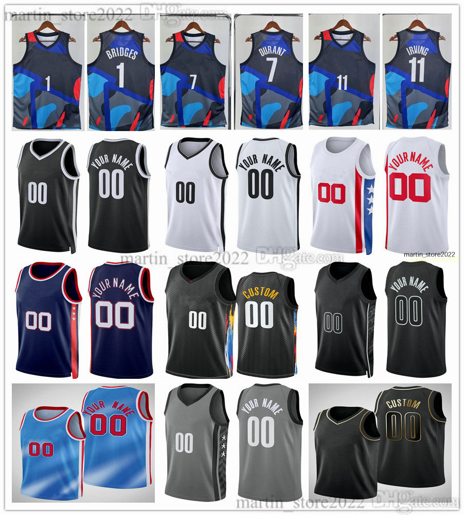 

2023-24 City 7 Kevin 11 Kyrie Basketball Durant Jerseys Irving Ben 10 Simmons Nic 33 Claxton Patty 8 Mills Seth 30 Curry Joe 12 Harris Spencer 26 Dinwiddie Mikal 1 Bridges, Navy (with team logo)