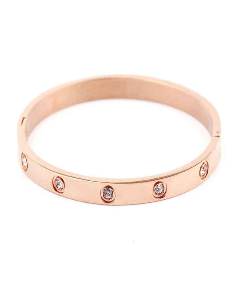 

New women039s bracelet rose gold diamond fashion simple alloy7091877