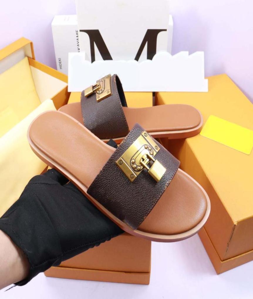 

Sandals quality Stylish Slippers leather Fashion Classics Sandal Women Slipper Flat shoes Slide flip flops for women damen summer 7421763, Grey