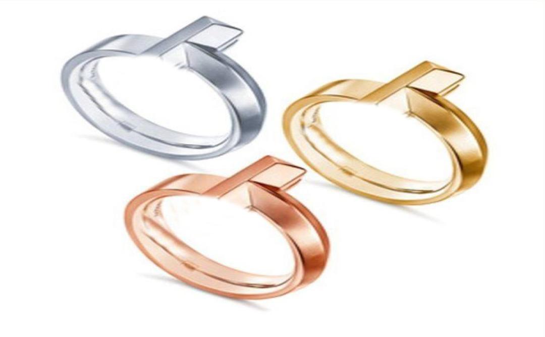 

Fashion Rings Luxury designer ringsingle Tshape Band Rings 925 Sterling Silver Gold Rose Ring Classic Woman Jewelry for love size4678654