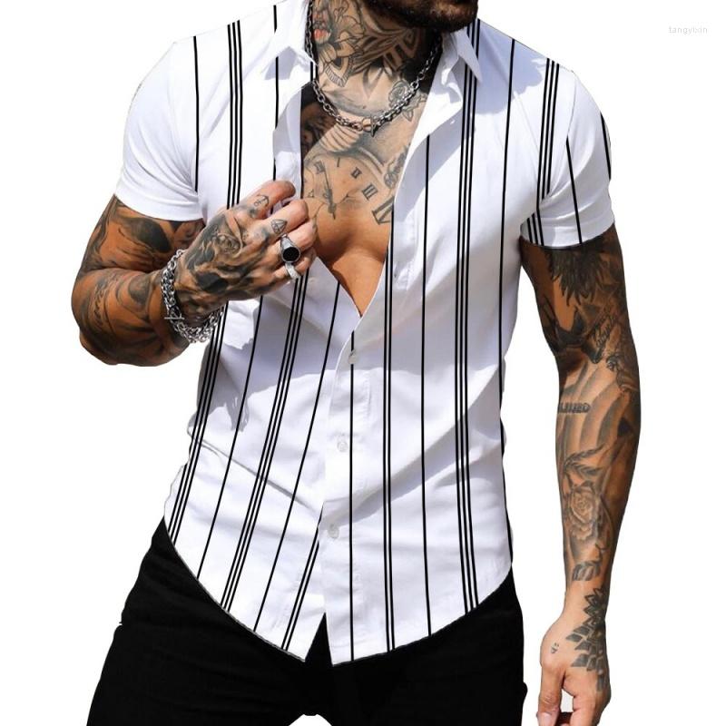 

Men' Casual Shirts 2023 Summer Mens Vintage Plaid Shirt Fashion Luxury Sleeve Hawaii For Men Blu Camisa Massculina, Picture colorfmq