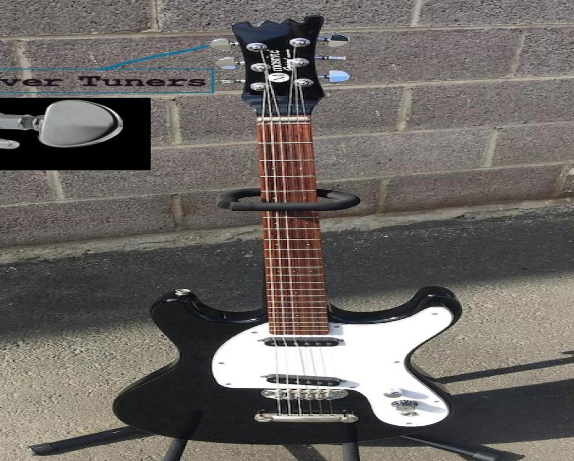 

1966 Ventures Johnny Ramone Mosrite Mark II Black Electric Guitar TuneAMatic Bridge Stop Tailpiece Single Coil Pickups Grove9022866