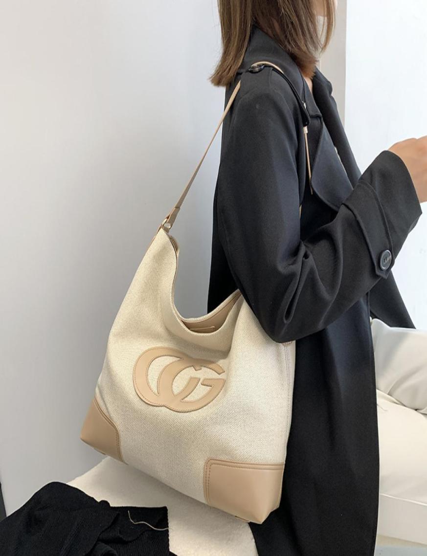 

Designer new canvas single shoulder Versatile Single Shoulder Messenger Tote Large Bag Mommy bag large capacity Handbags Outlet8218910, Khaki