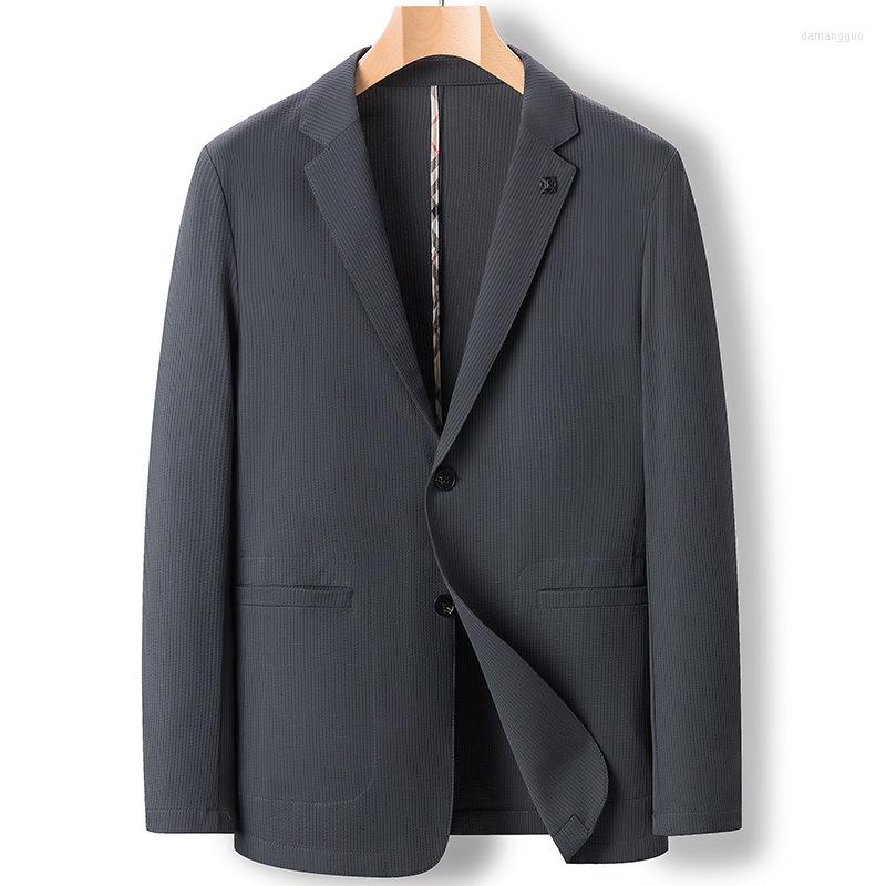 

Men's Suits Men Spring Thin Blazers Jackets Ice Silk Coats Summer Male Quick Drying High Quality Man, Black