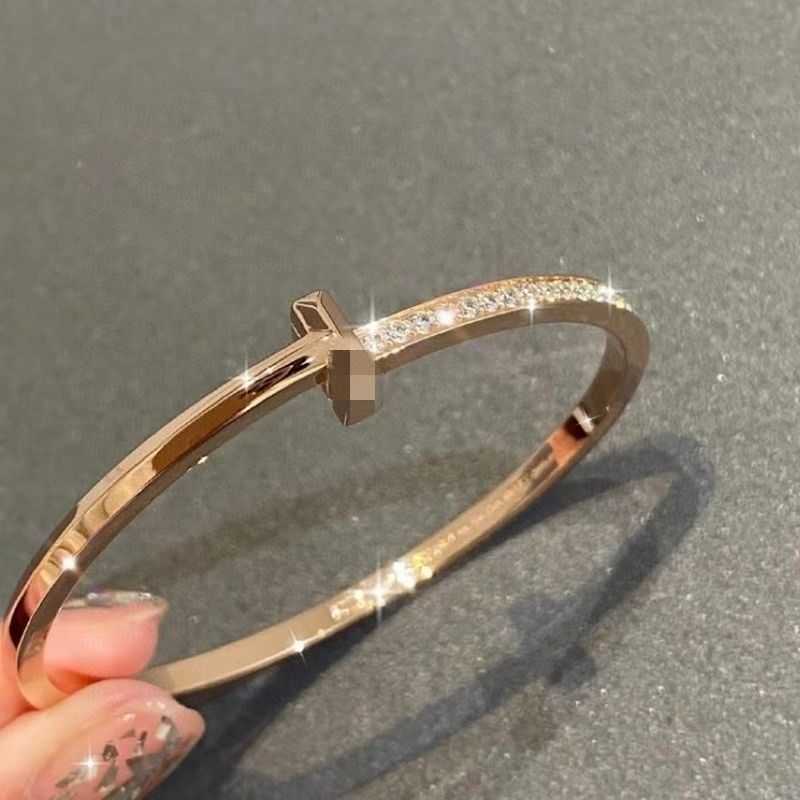

Factory designer T bangle T Home T1 Bracelet with Diamonds and Light Luxury Bracelet with Hidden Buckle CCN1