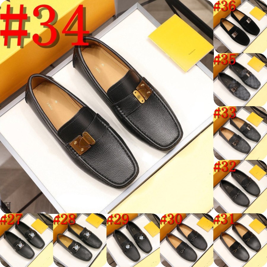 

36Model Genuine Leather Designer Men Loafers Shoes Casual Luxury Brand Slip On Summer Luxurious Loafers Men Moccasins Breathable Italian Men, #11