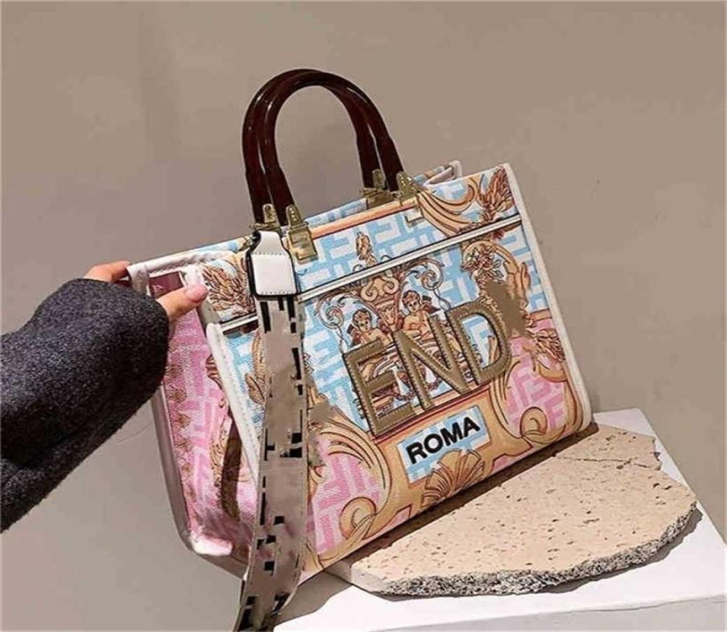 

30 OFF 2023 Designer bag Trendy Handbags Trend Hand Graffiti Color Painting Printing trendy7974809, White