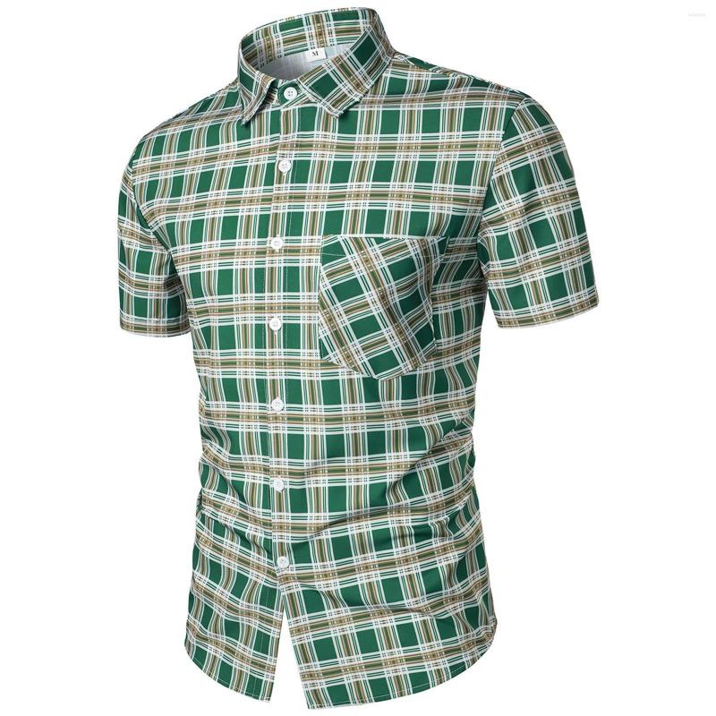 

Men's T Shirts Summer Down Pack Mens Lapel Shirt Fashion Casual Color Printing Short Sleeved Lady Workout, Green