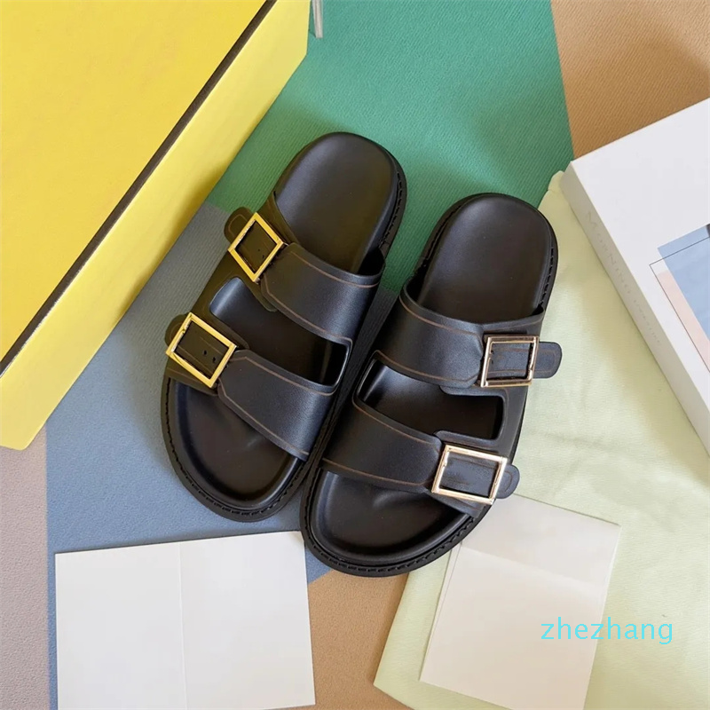

2023-Designer Summer Slipper Solid colors Classic Rubber Slides Sandals Blooms Brown Web Fashion Mens Womens slippers Shoes Beach