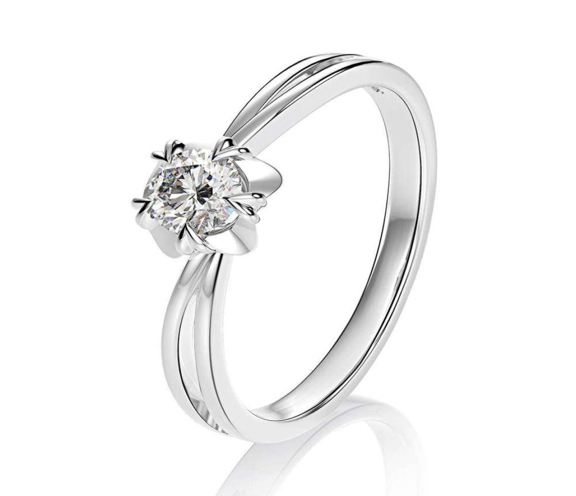 

HBP fashion luxury jewelry straight classic snowflake net red proposal wedding zircon ring main stone 5mm18k gold8774469