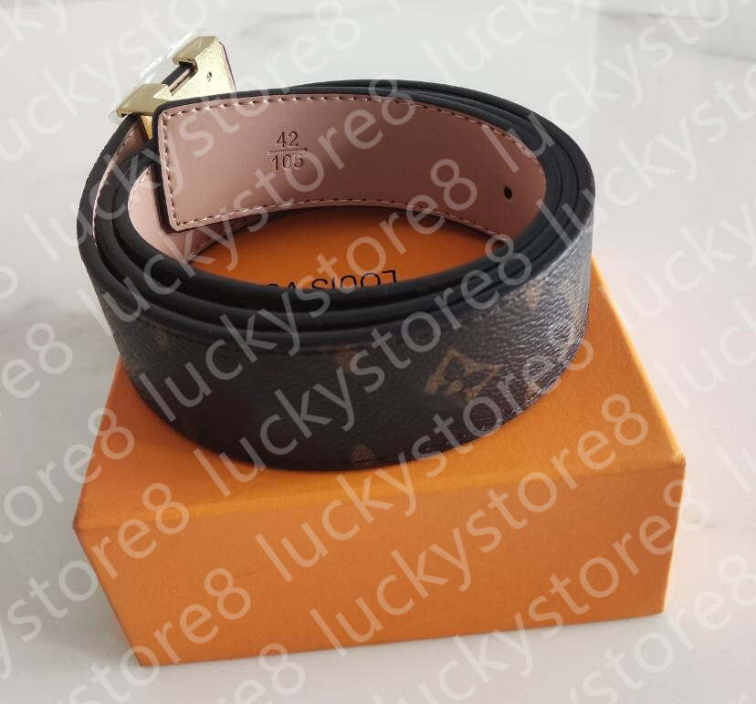

Men Designers Belts Classic fashion casual V letter smooth buckle womens mens leather belt width 3.8cm with box