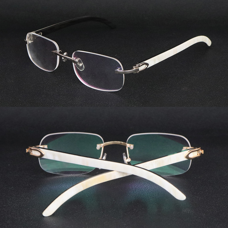 

Fashion Designer Eyewear For Women Vintage Mens Original Black Buffalo Horn Glasses Gold Silver Metal Legs Rimless Glasses Mens Travel Tour Eyeglasses Size 54-18-140