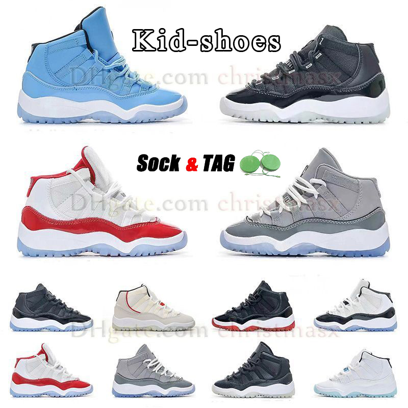 

new pattern kids shoes jumpman 11 basketball shoes cherry 25th anniversary ultimate cool grey kid sneakers bred pink snakeskin concord legend blue outdoor trainers, A11 25th anniversary high 26-35