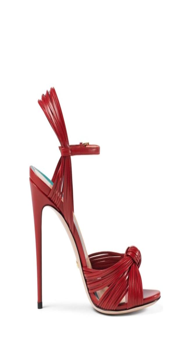 

Women039s Leather Sandals oneword buckle stilettos stylish knotbuckle shoes size 3444red7099902, Green