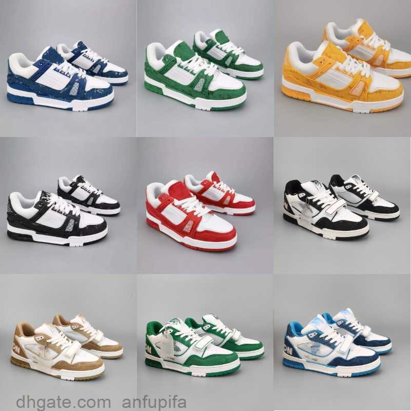 

Trainer Sneaker Men Causal Shoes Fashion Woman Leather Lace Up Platform Sole Sneakers White Black mens womens Luxury velvet suede 35-45
