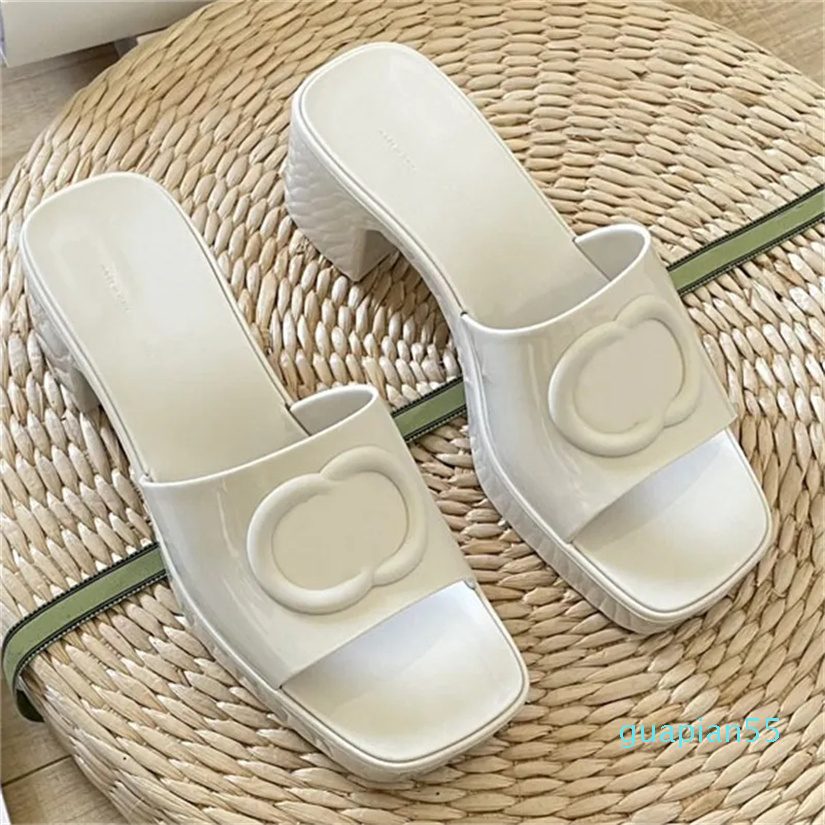 

Designer High Heel Sandals For Woman 5.5cm Ladiesflatform Slippers Thick Heeled Summer Shoes Casual, Pink