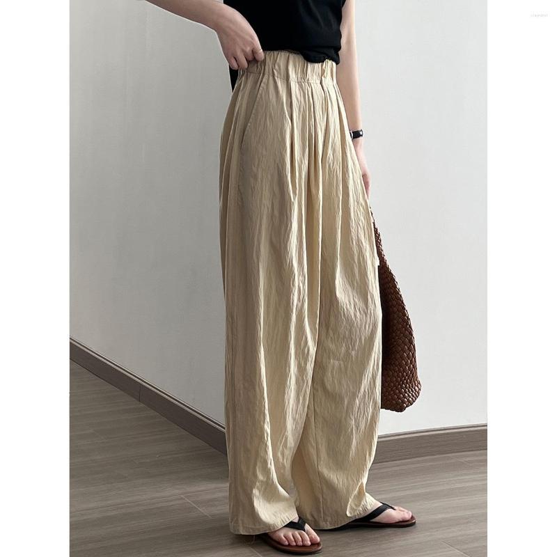 

Women's Pants Thin High Waist Wide Leg Women's Spring/Summer 2023 Korean Style Pleated Loose Slim Casual, Khaki