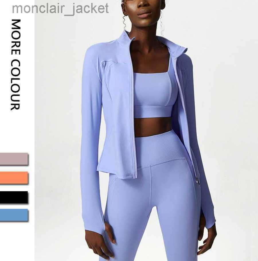 

2023 Designer Women Tanks Same Women Yoga Suit Fitness Exercise Collar Zipper Quick Dry Breathable Running Outdoor Leisure Long Sleeve Coat Luyoga, Blue