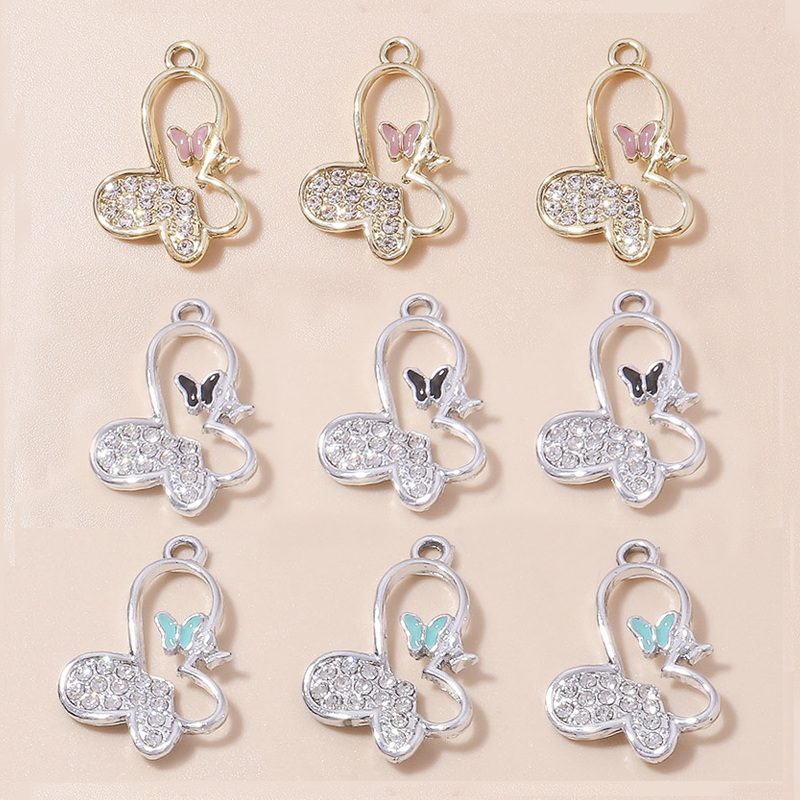 

10pcs Gorgeous Crystal Butterfly Charms Pendants for Handmade Necklaces Bracelets DIY Jewelry Making Accessories