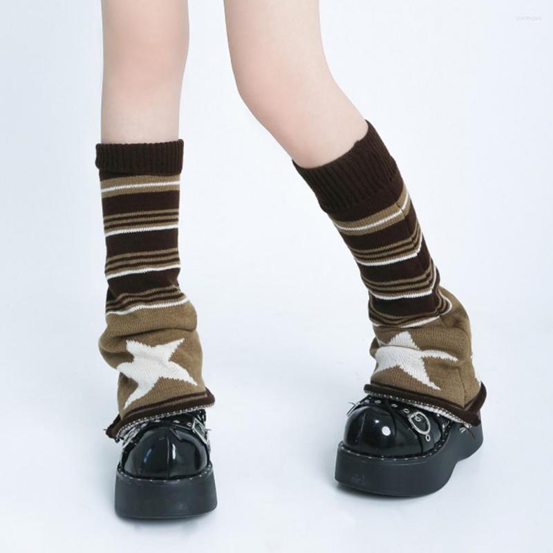 

Women Socks 1 Pair Stylish Boot Stockings Soft Star Print Fall Winter Female Coldproof, Coffee