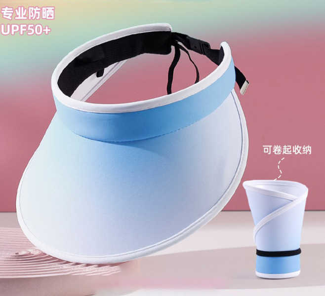 

Hat Gradual Sunscreen Women's Summer New Sunshade Uv Protection Big Eave Hollow Top Sun Outdoor Fashion 5 PIQ6, Haiyan milk blue