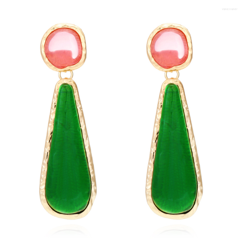 

Dangle Earrings Personality Retro Long Colored Water Drop Resin Wholesale