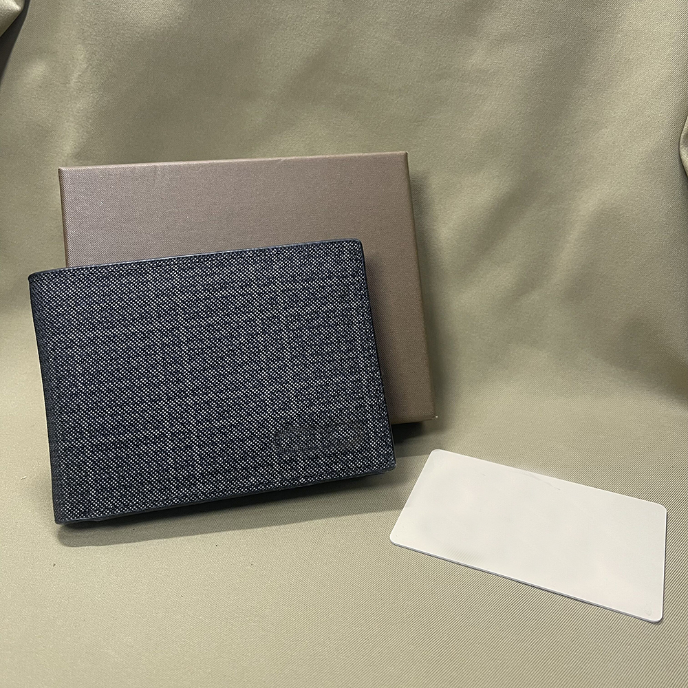 

Luxury designer wallets top quality leather purse men's and women's holder new folding mini wallet credit card coin key ring pocket slot and box, Black with box