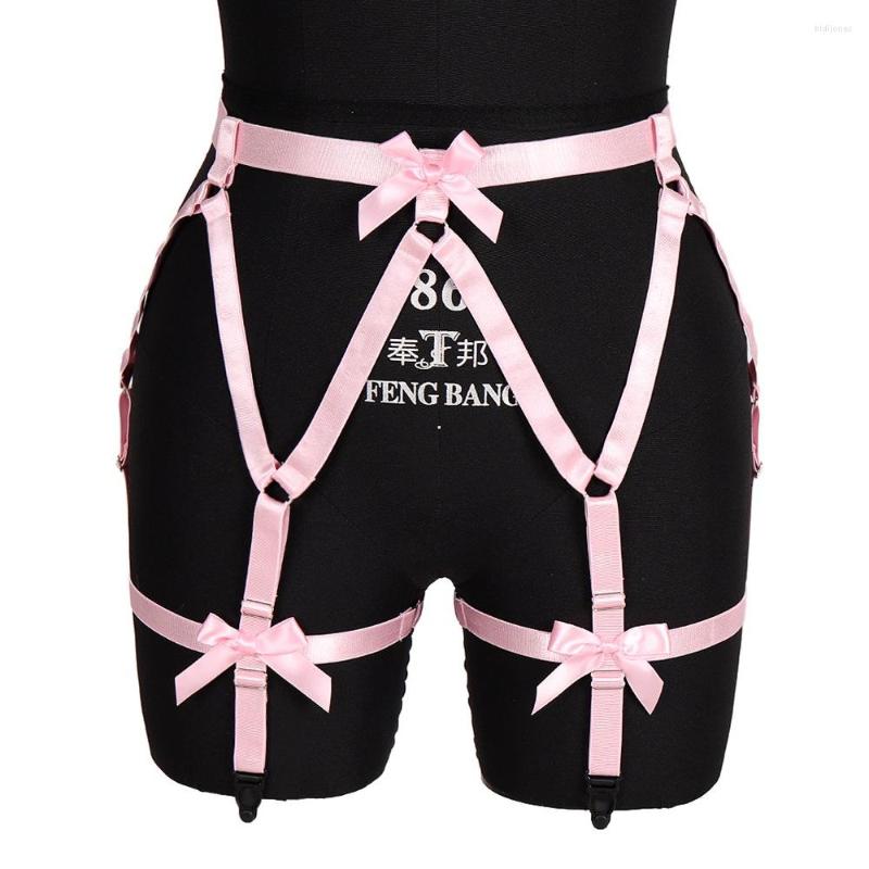 

Garters Pink Bow Punk Gothic Style Stocking Belt Harness Fashion Women's Underwear Festival Clothing Bondage Suspender, Mlcp0012fc