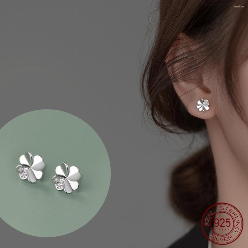 

Stud Earrings La Monada Womens Silver 925 Small For Women Zircon Clover Girls Ladies