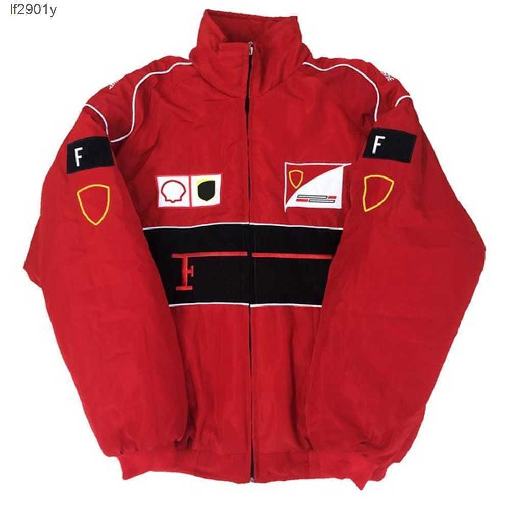 

F1 Team Co-branded Racing Men's Long Sleeve Warm Retro Motorcycle Suit Car Workwear Winter Cotton Jacket 5QD1, Xl