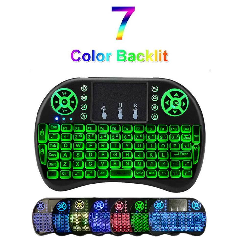 

i8 Keyboard Backlit 2.4G Wireless Fly Air Mouse Rechargeable With Backlight Touchpad Remote Controlers For X96 max H96 TX3 TV Box
