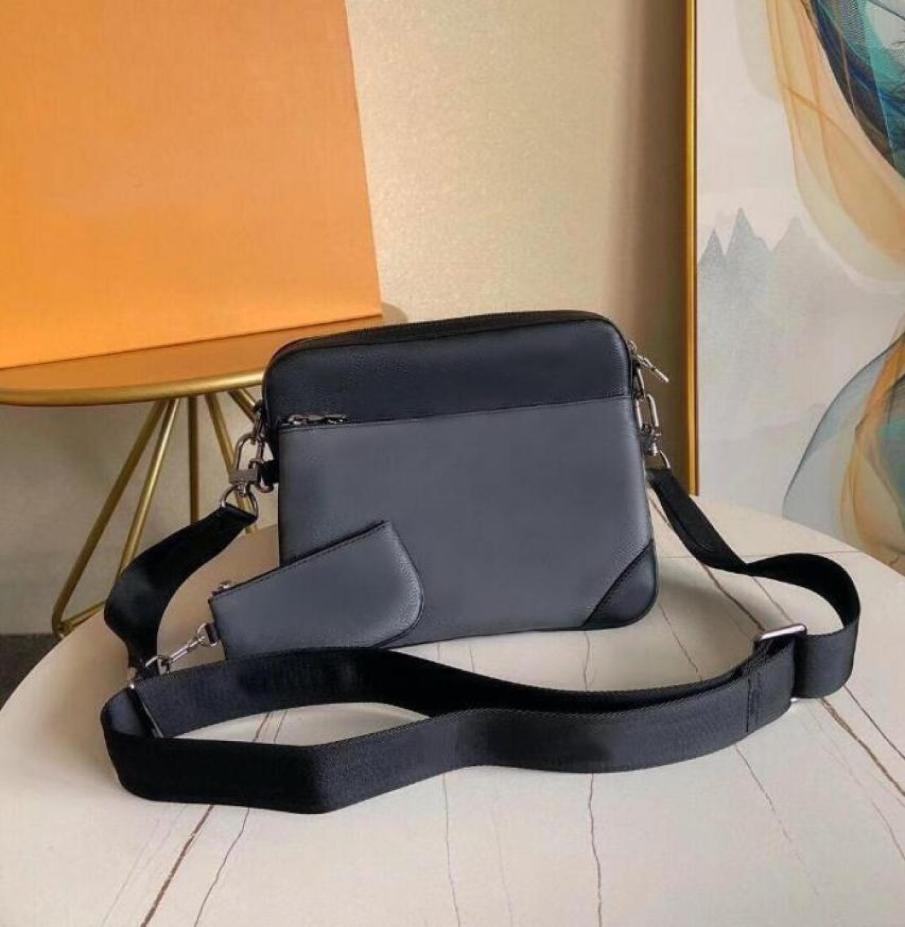 

Luxury Designer Men039s Bag Checkerboard Shoulder women Messenger handBag Threeinone Mahjong wallets Combination Threepiece 2945926, Black