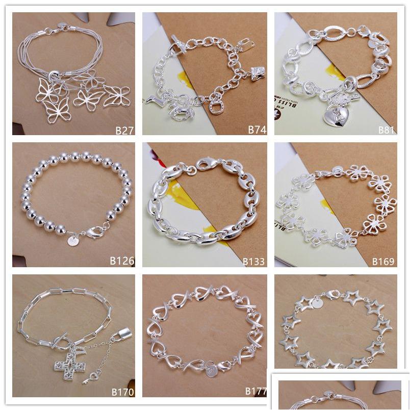 

Chain Clover Heart Butterfly Sterling Sier Plated Link Bracelets 8 Pieces Mixed Style Gtb10 Online For Sale Fashion Womens 925 Drop Dhx8N