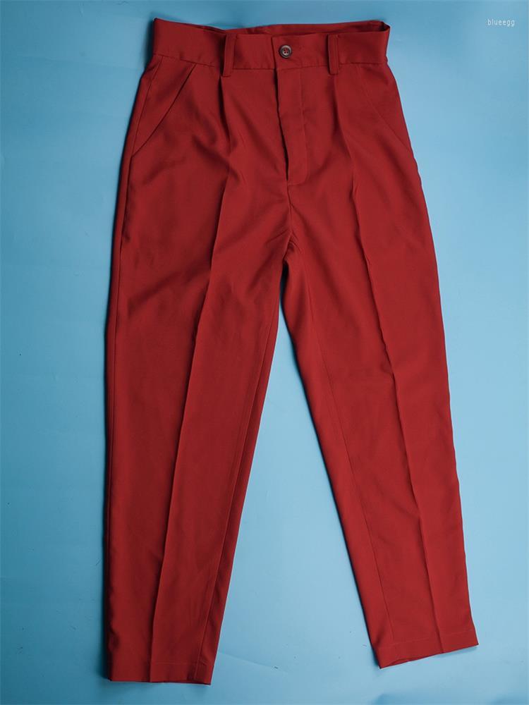 

Men' Pants Men' Red Homemade 2023 Casual With High Waist And Large Size Simple