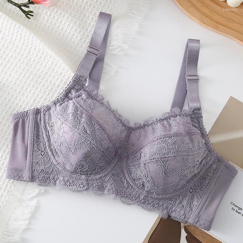 

Bras Women's Big Size Full Coverage Floral Embrodiery Ultra-thin Bra Lingerie 32 34 36 38 40 42 44 46 48 B C D E F G H, Red