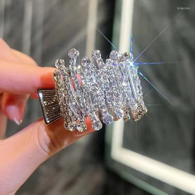 

Hair Clips Luxury Mini Rhinestone Pearl Clip For Women Fashion Anti-Drooping Metal High Claw Princess Accessories