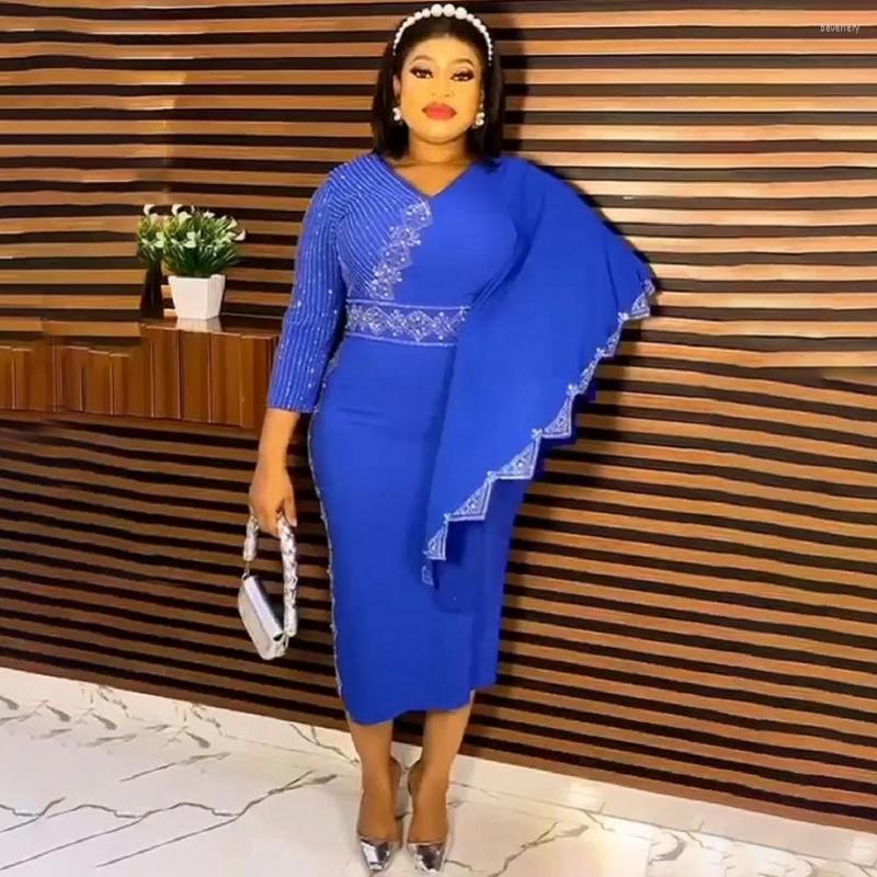 

Ethnic Clothing African Dresses For Women Three Quarters Sleeve Turkey Sequin Evening Wedding Party Pencil Dress Muslim Africa Clothes 2023