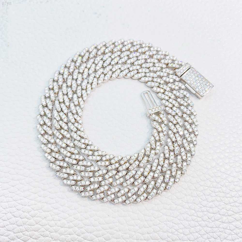 

Custom Miami American Necklace Sterling Silver 925 Iced Out Diamond Hip Hop 6.5mm Vvs Moissanite Cuban Link Chain