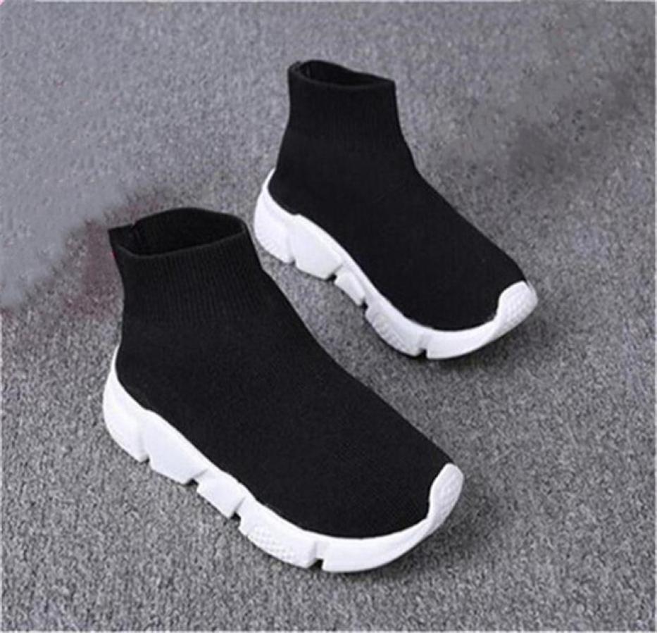 

Fashion kids shoes toddler baby sneakers boots designer children running shoe boy girls knitted athletic socks shoes3934216, Black
